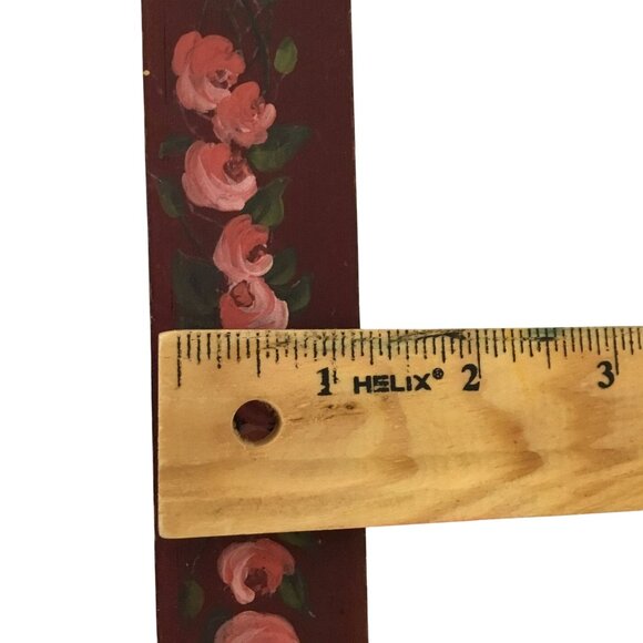 Hand Painted Wood Slide Top Box Cottage Farm Scene Teacher Gift Vintage Decor 8" - Picture 4 of 6